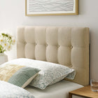 Modway Emily Upholstered Fabric Twin Headboard - Beige-Deep inset buttons