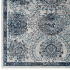 Modway Entourage Kensie Distressed Floral Moroccan Trellis Area Rug - 5 ft W x 8 ft L - Ivory/Blue-Stain Resistant / Easy to Clean