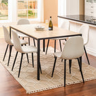 FurnitureR Fabric Dining Chair - Ivory Beige - 4 Pack-6