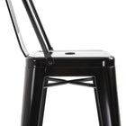 HOMCOM Industrial Bar Stools with Removable Back and Metal Frame - Black - 4 Pack-Seat Dimensions: 11.8" W x 11.8" D x 30.1" H (30 x 30 x 76.5 cm)