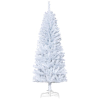 HOMCOM 5' Artificial Christmas Tree with Auto Open - White-Artificial Christmas tree in a realistic tree style 