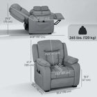 HOMCOM Massage Recliner with Quiet Motor - Grey-USB charging on remote and two side pockets keep essentials powered and within reach