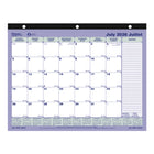 Blueline 13 Months Monthly Academic Desk Pad - July to July - 11" L x 8 1/2" W - Bilingual-13 Months, July to July