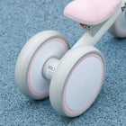 Qaba Toddler Balance Bike with Adjustable Seat - Pink-Safe design with limited handlebar rotation and enclosed wheels 