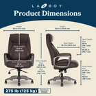 La-Z-Boy Mercer Air Lumbar Executive Office Chair - Brown-5-star base to help safely support up to 275 lb