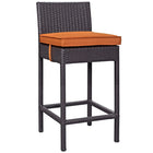Modway Lift Outdoor Patio Bar Stool - Espresso Orange - Set of 2-Powder coated aluminum frame