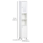 Kleankin Tall Narrow Bathroom Cabinet with Mirror - White-Anti-slip foot pads protect the floor from scratching