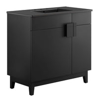 Modway Miles 36" Bathroom Vanity - Black-Particleboard & Melamine Laminate