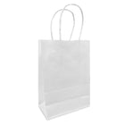 Reliabag Paper Bags - Twist Handles - 5.3" W x 3.5" D x 8.5" H - White - 250 Pack-Made by the premium white kraft paper with the re-enforced flat bottom