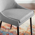Modway Viscount Upholstered Fabric Dining Chairs - Black/Light Grey - 2 Pack-Dense Foam Padding