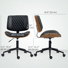 HOMCOM 360-Degree Swivel Office Desk Chair with Wheels and No Arms - Black-360 degree swivel and PU wheels glide smoothly on all types of floor