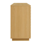 Modway Render 71" 4-Door Fluted Sideboard Cabinet TV Stand - Oak-Plinth Base