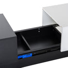 HOMCOM Modern Rectangle Coffee Table with Hidden Storage Trunk Slide Top - Black and White-Net Weight: 60.7lbs