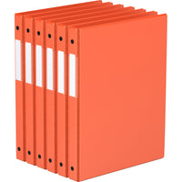 Davis Group Premium Economy Binder - Round Ring - 5/8" - Orange - 6 Pack-3 Ring Binder