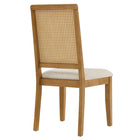 Modway Arlo Faux Rattan and Wood Dining Side Chairs - Natural/Heathered Weave Light Beige - 2 Pack-8