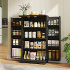 HOMCOM 41" H Kitchen Pantry Cabinet with Adjustable Shelves - Black-25mm (0.98") thick tabletop provides a solid surface for display and storage 