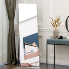 HOMCOM Full Length Mirror Floor Standing or Wall - 19.7" W x 63.6" H - Black-Aluminum alloy framed mirror, not easy to crack 