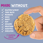 Allergy Smart Cookies - Oatmeal Raisin - 28g - 40 Pack-Gluten-free Flour Blend (Oat Flour, Rolled Oats), Sugars (brown Sugar*, Maple Syrup, Invert Sugar*, Tapioca Syrup), Sustainable Palm Shortening, Raisins*, Vanilla Extract, Vanilla Flavour*, Cinnamon*, Aluminum-free Baking Powder, Himalayan Salt, Aluminum-free Baking Soda.
*organic Ingredients