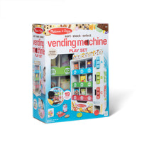 Melissa & Doug Wooden Vending Machine Play Set-Sort play food items, stock the wooden vending machine, then insert play coins and make a selection by pressing the corresponding button and watch items fall into the collection drawer