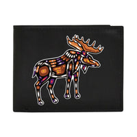 Oscardo Moose by John Rombough Bifold Wallet-Indigenous Art Designs - Features authentic Indigenous art designs by First Nations, Inuit, and Métis artists from across Canada
