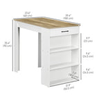HOMCOM Bar Table with Storage - Grey Wood Effect-Modern design blends with any room decor seamlessly