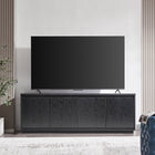 Hudson&Canal Presque TV Stand for TV's up to 75" - Black Grain-Constructed of sturdy MDF materials in a handcrafted black grain finish