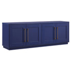 Hudson&Canal Tillman TV Stand for TV's up to 75" - Dark Blue-Features four doors with enclosed cabinets and 4 shelves for ample storage