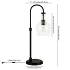 Hudson&Canal Verona 27" Tall Arc Table Lamp with Glass Shade - Blackened Bronze/Seeded-Includes a 6 ft. cord with rocker switch