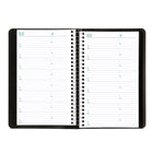 Blueline 2027 Daily Planner with Spiral Binding and Soft Lizard-Like Cover - 8" x 5" - Black - Bilingual-Note box on each page and monthly expense page at the end of each month
