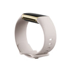 Fitbit Charge 5 Fitness Smart Watch - Soft Gold/Lunar White-On-Wrist Heart Rate Monitor & ECG App
