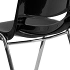 Flash Furniture HERCULES Series Black Ergonomic Shell Stack Chair with Chrome Frame & 18" Seat Height-Vented Back allows air circulation