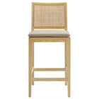 Modway Ovard Wood and Rattan Counter Stool - Natural-Fully Assembled