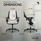 Sharper Image C2 Axis Ergonomic Swivel Executive Office Chair - White/Black-Color: Black/White