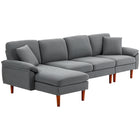 HOMCOM Changeable Sectional Sofa with Chaise Lounge - Dark Grey-Space-saving L-shaped design fits the corner of the living room, bedroom, home office, etc