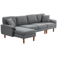 HOMCOM Changeable Sectional Sofa with Chaise Lounge - Dark Grey-Space-saving L-shaped design fits the corner of the living room, bedroom, home office, etc