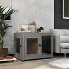 PawHut 37" L Pet Crate End Table with Water-Resistant Cushion and Double-Door - Grey-Strong load-bearing on top for heavy-duty structural support 