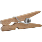 JAM Paper Wood Clip Clothes Pins - Small - 7/8" - Natural Brown - 50 Pack-Size: Small (0.875 inches)