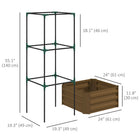 Outsunny Raised Garden Bed with 3-Tier Trellis Tomato Cage - Open Bottom-You can customize the height of the tomato cage
