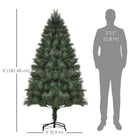 HOMCOM 6' Artificial Christmas Tree with Realistic Branch Tips Green-Designed with realistic tree-style branches that require minimal shaping 