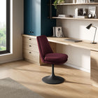 Modway Lippa Swivel Dining Performance Velvet Side Chair - Black Mulberry-360º Swivel Capability