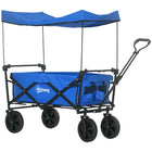 Outsunny Outdoor Collapsible Wagon with Removable Canopy-Spacious design, handles up to 29 gallon (110 L)