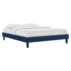 Modway Reign Performance Velvet King Platform Bed Frame - Navy-Upholstered King Platform Bed Frame
