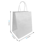 Reliabag Paper Bags - Twist Handles - 10" W x 7" D x 12" H - White - 100 Pack-Re-enforced Twisted Twine Handles