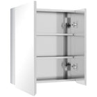 Kleankin Wall Mounted Hinged Door Bathroom Mirror Cabinet - Silver-Use it as a toilet, beauty, or medicine kit in your bathroom