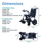 Journey Air 2026 Lightweight Folding Power Wheelchair - Black-Weighs only 39 lb without the battery for easier lifting and transport