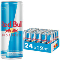 Red Bull Energy Drink - Sugar Free - 250 ml - 24 Pack-Red Bull Sugarfree's special formula contains ingredients of high quality: Caffeine, Taurine, Aspartame & Acesulfame-Potassium, Alpine water