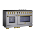 Kucht 60" KXP Series Dual Fuel Range Natural Gas - Stainless Steel/Gold-10-burner gas range includes two 20,000 BTU, one 15,000 BTU, two 12,000 BTU, three 9,000 BTU and two 6,000 BTU burners