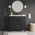 Modway Miles 36" Bathroom Vanity - White/Black-Plumbing Cut-Out