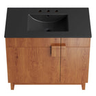 Modway Miles 36" Bathroom Vanity - Black/Walnut-Assembly Required