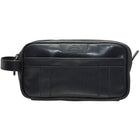Mancini Buffalo Dual Top Zipper Toiletry Bag - 10" x 4.25" x 5" - Black-Dual top zipper main compartment
